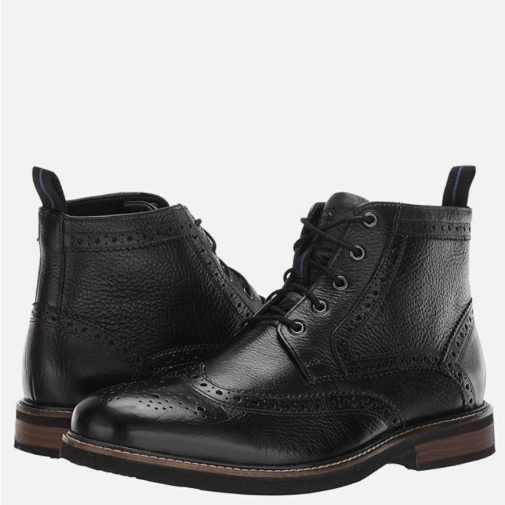 EUC Nunn Bush Odell Wingtip Chukka Black Boot Size 10.5W.